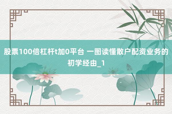 股票100倍杠杆t加0平台 一图读懂散户配资业务的初学经由_1
